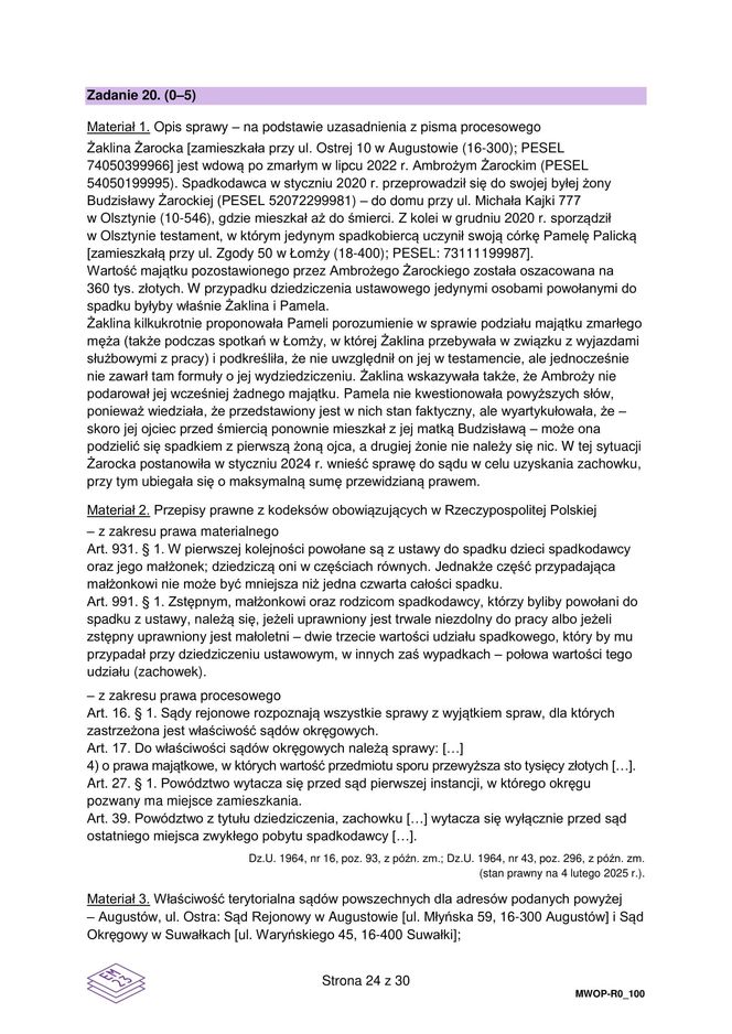 Matura 2025: WOS poziom rozszerzony. ODPOWIEDZI 13.05.2025 [FORMUŁA 2023]