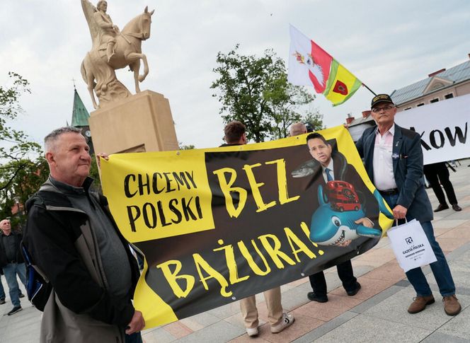 Karol Nawrocki na zorganizowanej przez telewizję Republika debacie przedwyborczej w Końskich