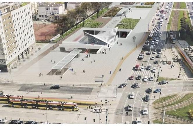 Wizualizacja nowego placu nad stacją PKP Warszawa Ochota